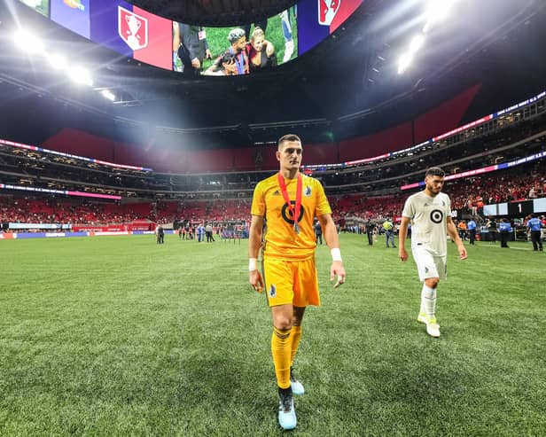 ATLANTA, GA - AUGUST 27: Vito Mannone #1 of Minnesota United heads off the field following a loss to Atlanta United 2-1 in the U.S. Open Cup Final at Mercedes-Benz Stadium on August 27, 2019 in Atlanta, Georgia. (Photo by Carmen Mandato/Getty Images)