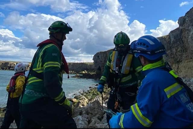 Rescue teams provided vital care to the casualty./Photo: Sunderland Coastguard Rescue Team