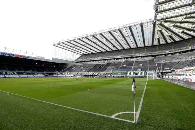 General view inside the stadium prior to the Premier League match between Newcastle United and West Ham United at St. James Park on April 17.