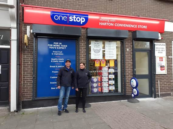 Franchisees Dhaval Kuhadiya and Bhavna Kuhadiya at the new One Stop shop in Harton village