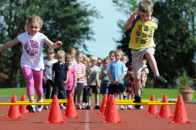These children were trying out athletics for the first time. Recognise anyone from this 2012 photo?