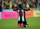 Allan Saint-Maximin celebrates his goal.