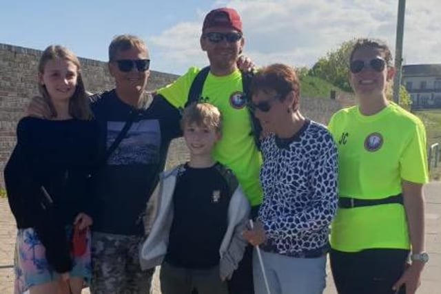 Chris and his family, including mum Joan and wife Joanna