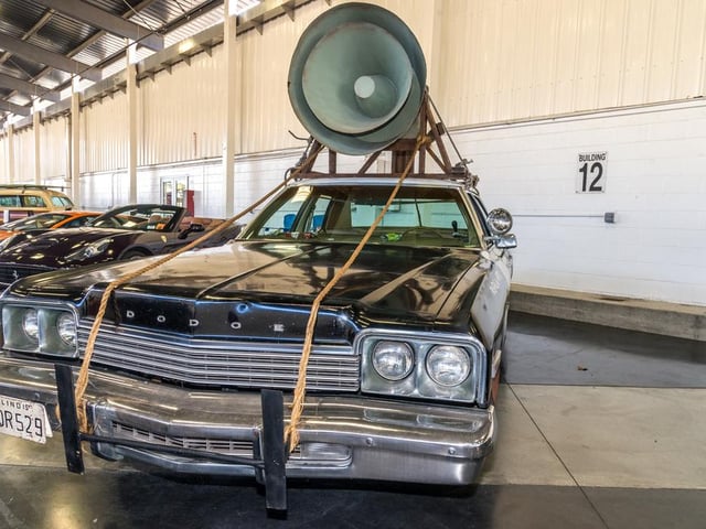The Bluesmobile from 1980's Blues Brothers. A 1974 Dodge Monaco ex-police car which, according to Elwood Blues has "a cop motor, cop tyres, cop suspension"