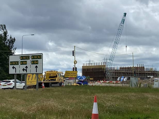 Bridge supports are being created at Testo's roundabout A19 as work goes on to construct a flyover.