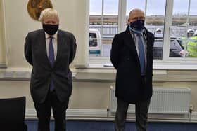 Prime Minister Boris Johnson with Blyth Valley MP Ian Levy.