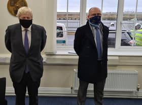 Prime Minister Boris Johnson with Blyth Valley MP Ian Levy.