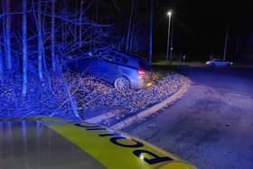Watch the moment drink driver is arrested after crashing into tree 