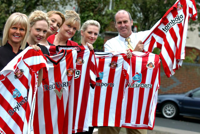 Michael Oliver was pictured with members of his staff, left to right; Beverley Mason, Sophie Hourigan, Claire Cavanagh, Gillian Gaffney and Sarah Lemon, and some of the donated Sunderland shirts. But who can tell us more about this 2012 scene?