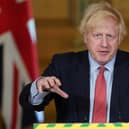Prime Minister Boris Johnson during a media briefing in Downing Street, London, on coronavirus (COVID-19). Image by PA.