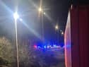 Emergency services pictured at the scene of the collision. Photo by Mark Purton.