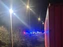 Emergency services pictured at the scene of the collision. Photo by Mark Purton.