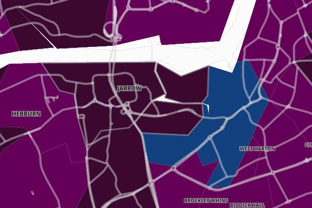 In the seven days up to April 2, Jarrow Town recorded a case rate of 952.4 per 100,000 people. A total of 53 cases were recorded - a rise of 12.8% from the previous week.