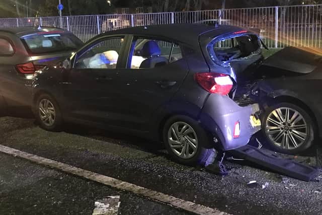 Police were called to a report of a four vehicle collision.
