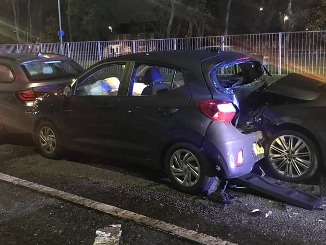 Police were called to a report of a four vehicle collision.