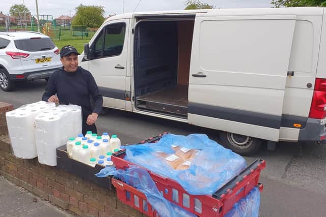 Nico delivers essentials vulnerable residents in Jarrow.