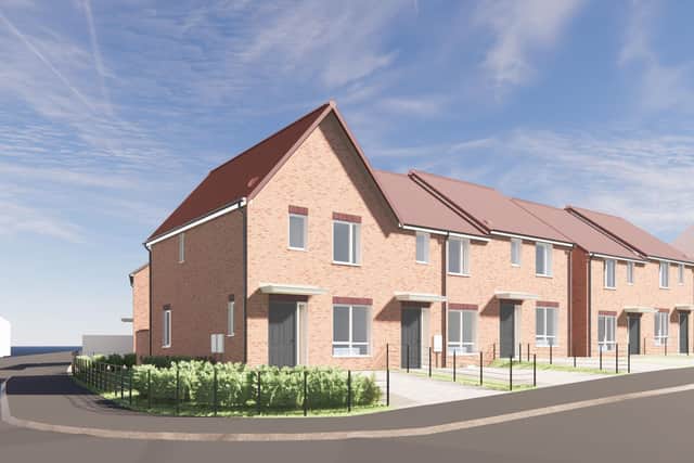 A CGI of proposed council housing at Henderson Road.