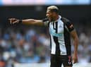 Newcastle player Joelinton reacts during the Premier League match between Manchester City and Newcastle United at Etihad Stadium on May 08, 2022 in Manchester, England. (Photo by Stu Forster/Getty Images)