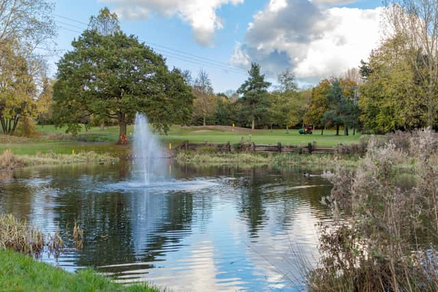 The dog-leg eighth hole over water is a real challenge. Image: Pellier Photography