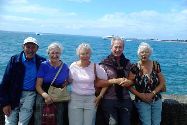 Malcolm, far left, with from left, Maureen Collins, Mary Scott, Malcolm's late wife, Roger Page, Mary's brother, and Joy Page, Roger's wife.