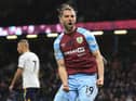 Burnley's English striker Jay Rodriguez celebrates after scoring their second goal during the English Premier League football match between Burnley and Everton at Turf Moor in Burnley, north west England on April 6, 2022. (Photo by LINDSEY PARNABY/AFP via Getty Images)
