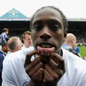 SHEFFIELD, ENGLAND - MAY 05:  Nile Ranger of Sheffield Wednesday celebrates after winning the Npower League One match between Sheffield Wednesday and Wycombe Wanderers and winning automatic promotion into the Championship at Hillsborough Stadium on May 5, 2012 in Sheffield, England.  (Photo by Gareth Copley/Getty Images)