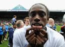 SHEFFIELD, ENGLAND - MAY 05:  Nile Ranger of Sheffield Wednesday celebrates after winning the Npower League One match between Sheffield Wednesday and Wycombe Wanderers and winning automatic promotion into the Championship at Hillsborough Stadium on May 5, 2012 in Sheffield, England.  (Photo by Gareth Copley/Getty Images)
