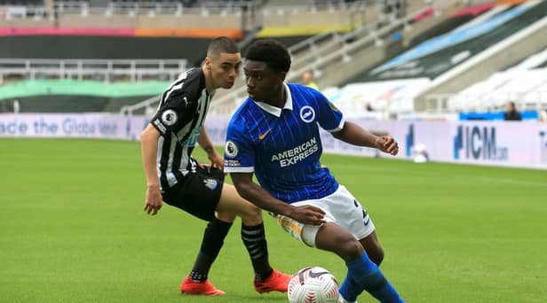 Newcastle United's relegation battle rivals Brighton dealt injury blow with Tariq Lamptey out for the rest of the season. (Photo by Lindsey Parnaby - Pool/Getty Images)