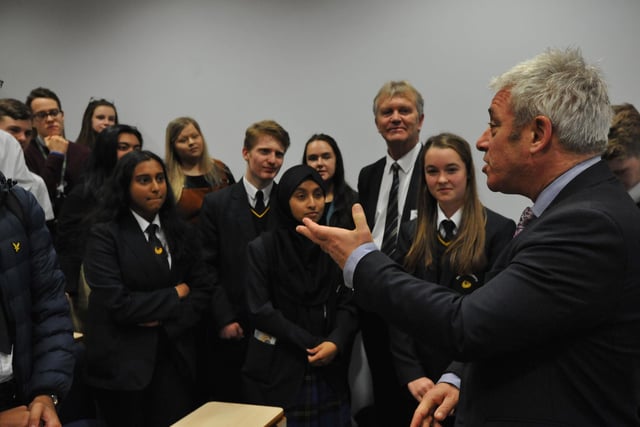 House of Commons speaker John Bercow MP talked to students at Harton Technology Academy in this reminder from 2018.
