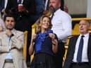 Newcastle United chief executive officer Darren Eales, right, with co-owners Mehrdad Ghodoussi and Amanda Staveley.