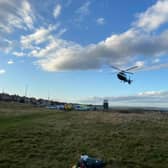 The man was airlifted to hospital by the Great North Air Ambulance Service