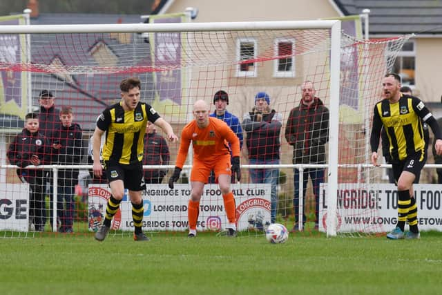 Hebburn in action at Longridge Town in the fifth round of the 2019-20 FA Vase  in February last year - a tie they won 1-0.