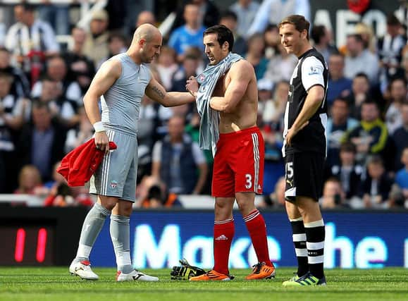 Jose Enrique played the final 10 minutes in goal on his return to St James's Park with Liverpool. (Photo by Alex Livesey/Getty Images)