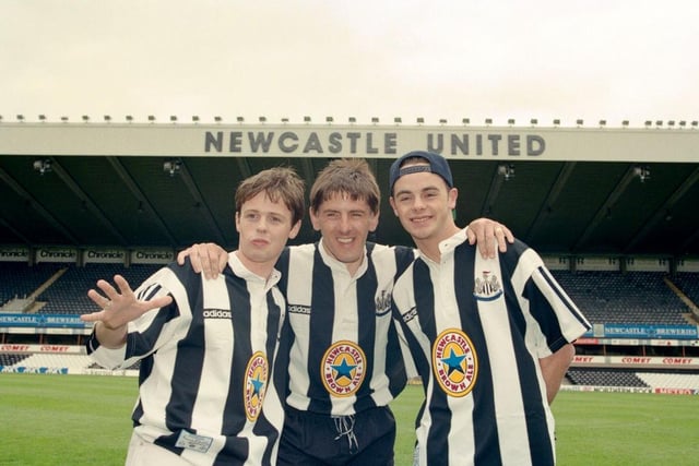 Ant & Dec are lifelong Newcastle fans, here pictured in 1995 with Peter Beardsley.