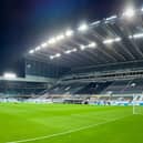 NEWCASTLE UPON TYNE, ENGLAND - OCTOBER 17: General View prior to the Premier League match between Newcastle United and Manchester United at St. James Park on October 17, 2020 in Newcastle upon Tyne, United Kingdom. Sporting stadiums around the UK remain under strict restrictions due to the Coronavirus Pandemic as Government social distancing laws prohibit fans inside venues resulting in games being played behind closed doors. (Photo by Ash Donelon/Manchester United via Getty Images)