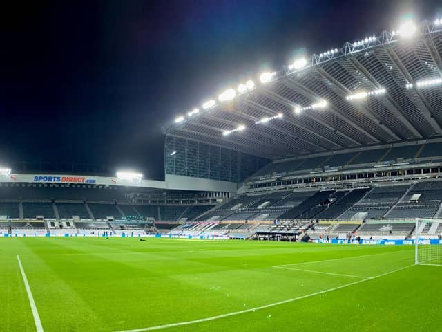 NEWCASTLE UPON TYNE, ENGLAND - OCTOBER 17: General View prior to the Premier League match between Newcastle United and Manchester United at St. James Park on October 17, 2020 in Newcastle upon Tyne, United Kingdom. Sporting stadiums around the UK remain under strict restrictions due to the Coronavirus Pandemic as Government social distancing laws prohibit fans inside venues resulting in games being played behind closed doors. (Photo by Ash Donelon/Manchester United via Getty Images)