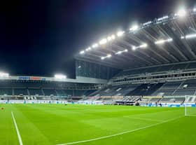 NEWCASTLE UPON TYNE, ENGLAND - OCTOBER 17: General View prior to the Premier League match between Newcastle United and Manchester United at St. James Park on October 17, 2020 in Newcastle upon Tyne, United Kingdom. Sporting stadiums around the UK remain under strict restrictions due to the Coronavirus Pandemic as Government social distancing laws prohibit fans inside venues resulting in games being played behind closed doors. (Photo by Ash Donelon/Manchester United via Getty Images)