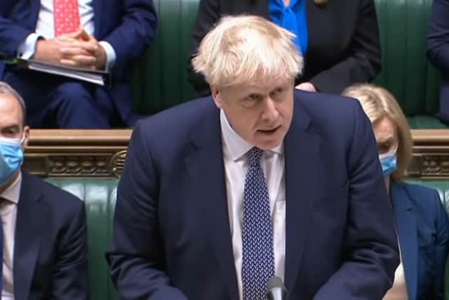 Prime Minister Boris Johnson makes a statement ahead of Prime Minister's Questions in the House of Commons, London. Picture: PA.