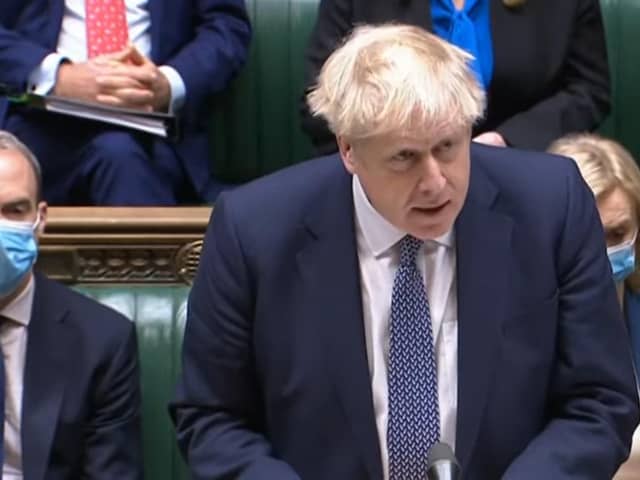 Prime Minister Boris Johnson makes a statement ahead of Prime Minister's Questions in the House of Commons, London. Picture: PA.