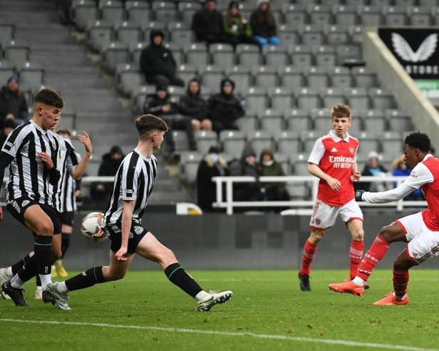 Osman Kamara's late strike secured the win for Arsenal  (Photo by David Price/Arsenal FC via Getty Images)