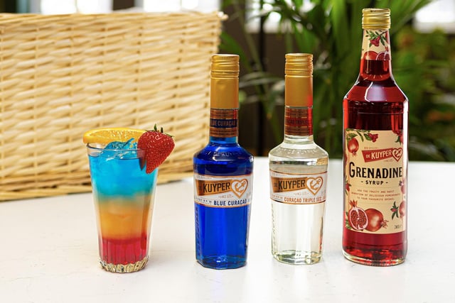 Show your colours at your next summer party with the Rainbowful of Pride cocktail from De Kuyper this summer. Made especially for Pride month, this eye-catching drink uses De Kuyper’s Blue Curaçao (available at Morrisons), Triple Sec (available at Morrisons) and Grenadine (available on Amazon), making it taste as good as it looks and will bring joy to everyone’s plans this summer.