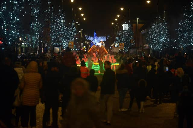 SPARK Drummers performance at the South Shields Winter Wonderland Parade.