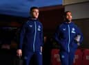Newcastle United's Callum Wilson, right, arrives at the City Ground with team-mate Kieran Trippier.
