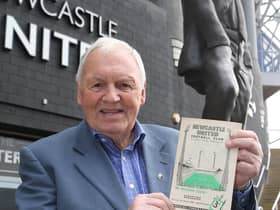 Former Newcastle United chief scout Charlie Woods with the programme for a 1960 friendly against Barcelona in which he scored. (Pic: Sir Bobby Robson Foundation)