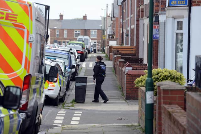 Police scene on Osborne Avenue, South Shields.