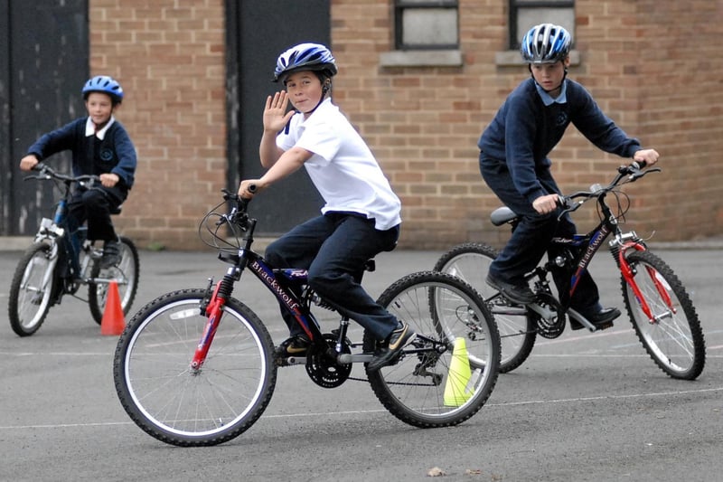 Cycling proficiency training in full swing in this scene from 2006.