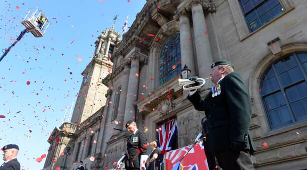 Poppies descend from the crane