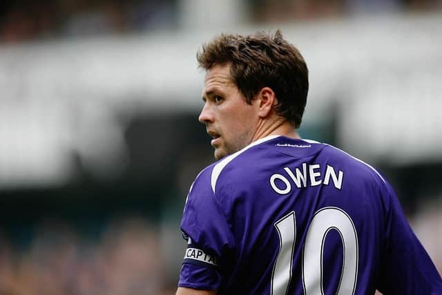 Michael Owen of Newcastle United looks on during the Barclays Premier League match between Tottenham Hotspur and Newcastle United at White Hart Lane on April 19, 2009 in London, England.  (Photo by Paul Gilham/Getty Images)