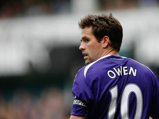 Michael Owen of Newcastle United looks on during the Barclays Premier League match between Tottenham Hotspur and Newcastle United at White Hart Lane on April 19, 2009 in London, England.  (Photo by Paul Gilham/Getty Images)