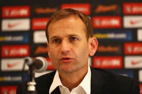 FA Technical Director Dan Ashworth attends a press conference with newly appointed England manager Sam Allardyce at St. George's Park on July 25, 2016 in Burton-upon-Trent, England.  (Photo by Matthew Lewis/Getty Images)